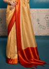 Golden Yellow Woven Kanjivaram Silk Saree