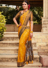 Golden Yellow Woven Kanjivaram Silk Saree