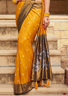 Golden Yellow Woven Kanjivaram Silk Saree