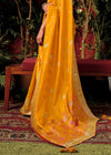 Golden Yellow Zari Woven Fancy Dola Silk Designer Saree