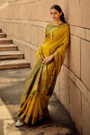 Goldenrod Mustard Festive Wear Banarasi Handloom Silk Saree