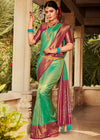 Green and Maroon Woven Kanjivaram Silk Saree