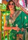 Green Banarasi Soft Silk Saree