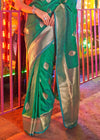 Green Banarasi Soft Silk Saree