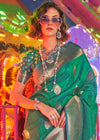 Green Banarasi Soft Silk Saree