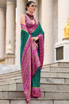 Green Banarasi Soft Silk Saree