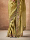 Green Bridal Zari Woven Pure Tissue Dola Silk Saree