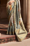 Grey Banarasi Digital Printed Saree