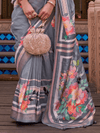 Grey Banarasi Dola Silk Saree