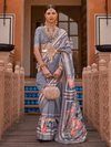 Grey Banarasi Dola Silk Saree