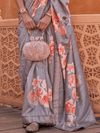 Grey Banarasi Dola Silk Saree