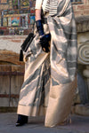 Grey Rangkaat Katan Handloom Silk Saree