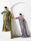 Grey Tissue Silk Saree