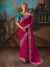 Hot Pink Georgette Silk Saree with Teal Contrast Blouse