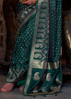 Hunter Green Banarasi Woven Satin Silk Saree