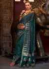 Hunter Green Banarasi Woven Satin Silk Saree