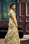 Ivory Cream Banarasi Cotton Silk Saree