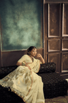 Ivory Cream Banarasi Cotton Silk Saree