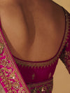 Ivory Cream Bandhani Banarasi Georgette Saree, back view