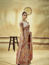Ivory Cream Kashmiri Kani Handloom Cotton Silk Saree