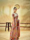 Ivory Cream Kashmiri Kani Handloom Cotton Silk Saree
