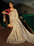 Ivory Embroidered Designer Silk Saree With Contrast Blouse