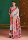 Ivory Kashmiri Kani Jamawar Cotton Saree