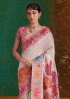 Ivory Kashmiri Kani Jamawar Cotton Saree