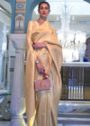 Ivory Woven Kanjivaram Silk Saree