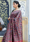 Jet Black Kashmiri Jamawar Banarasi Saree