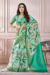 Jungle Green Printed Silk Cotton Saree