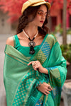 Jungle Green Soft Banarasi Silk Saree