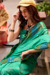 Jungle Green Soft Banarasi Silk Saree