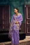 Lavender Banarasi Cotton Silk Saree
