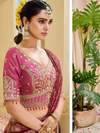 Rani Pink Banarasi Tissue Silk Saree