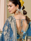Steel Blue Banarasi Tissue Silk Saree