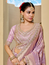 Lilac Purple Banarasi Tissue Silk Saree