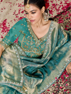 Teal Green Banarasi Tissue Silk Saree