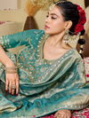 Teal Green Banarasi Tissue Silk Saree