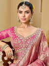Rani Pink Banarasi Tissue Silk Saree