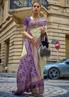 Laurel Green And Purple Printed Patola Silk Saree