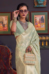 Laurel Green Festive Wear Banarasi Katan Silk Saree