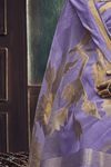 Lavender Banarasi Cotton Silk Saree