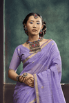 Lavender Banarasi Cotton Silk Saree