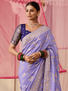 Lavender Banarasi Dola Silk Saree