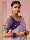 Lavender Banarasi Dola Silk Saree