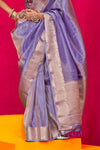 Lavender Banarasi Tissue Silk Saree