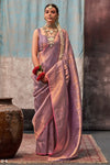 Lavender Dual Tone Kanjivaram Handloom Saree