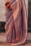 Lavender Dual Tone Kanjivaram Handloom Saree