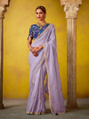 Lavender Georgette Designer Saree